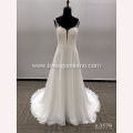 China White Women Party Luxury long train Simple Lace bride dress